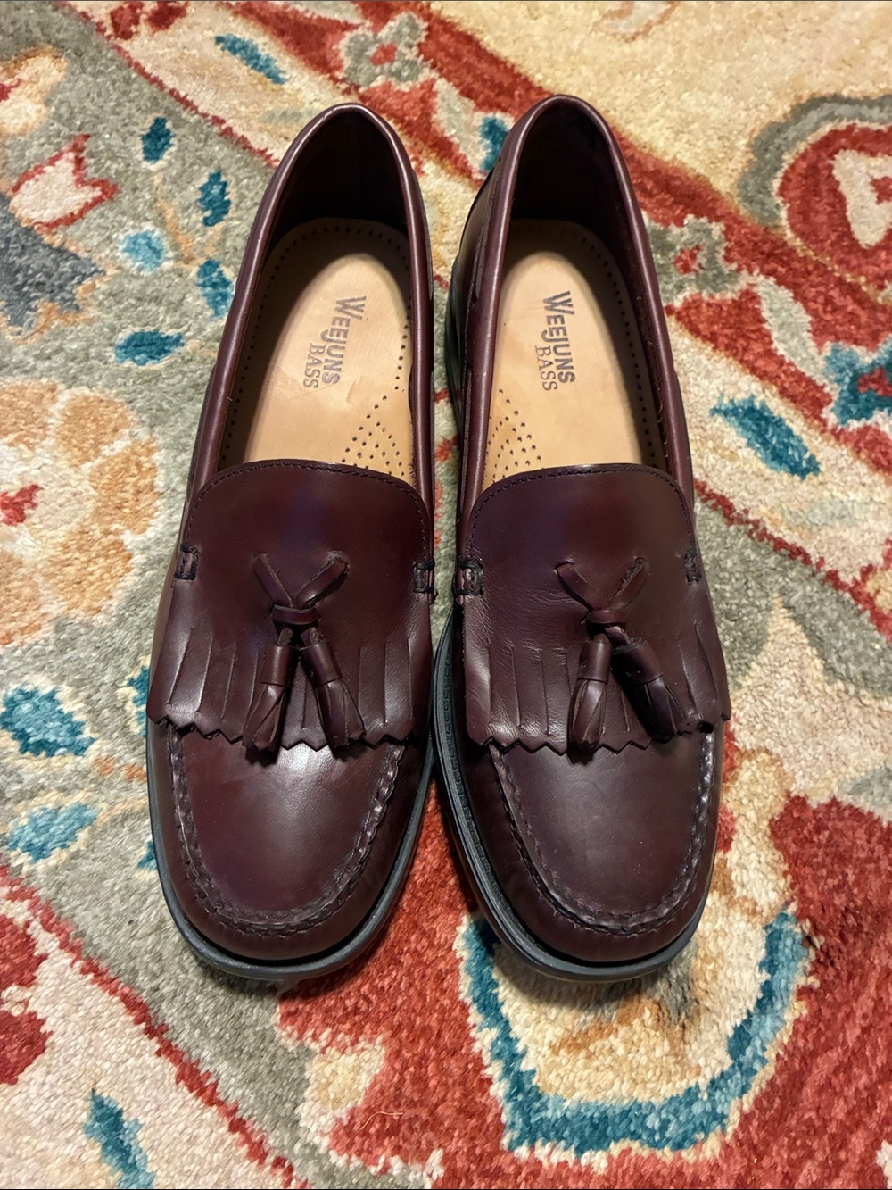 Bass Weejuns Marietta 11 Women's Burgundy Leather Tassel Kiltie Loafers